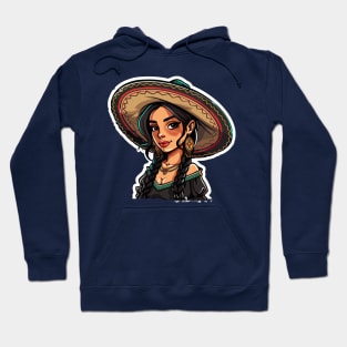 Cinco de mayo mexican twin ponytail mexican girl Hoodie